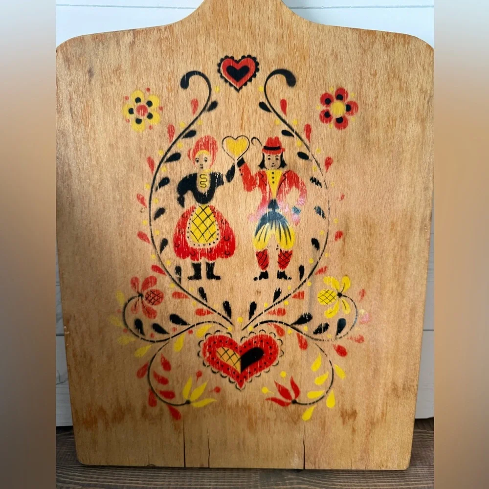 Vintage Nevco Cutting Board Dutch Folk Art Motif